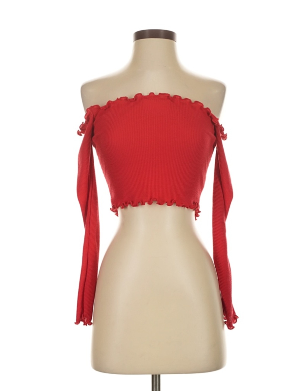 Pretty Little Thing Red Off the Shoulder Top